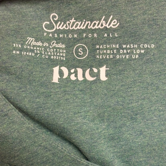 PACT Organic cotton Fit and Flare scooped neck Dress in Teal szS - Picture 6 of 6